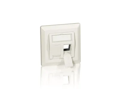 Image de Equip Unterputzdose +Frontplatte 2 Keystone   45°   RAL 1013 Polybeutel