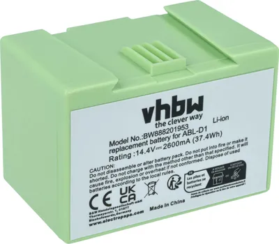 Produktbild von vhbw Akku kompatibel mit iRobot Roomba e515040, 5150, e515240, 7150, 7550, e5, e5150, e515020, e5152 Saugroboter Schwarz (2600 mAh, 14,4 V, Li-Ion)