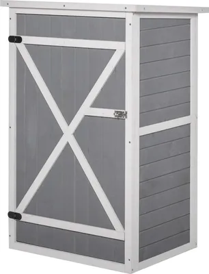 Produktbild von Gartenhaus Gerätehaus Regalböden Tanne Schwarz+Grau+Weiß 75x56x115cm