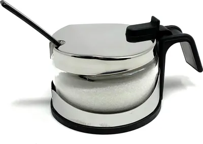 Produktbild von Zuckerdose Glas mit Deckel Edelstahl mit Löffel Zuckerbehälter Zuckerspender Parmesandose Marmeladendose