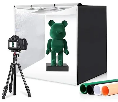 Zdjęcie produktu dla Namiot fotograficzny 80 cm oświetlenie LED statyw do sesji zdjęciowych