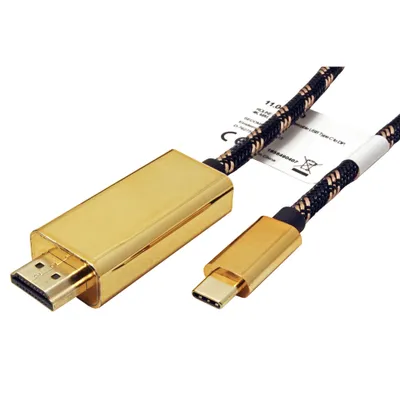 Obrázek produktu pro ROLINE-GOLD Kabel USB C(M) -> HDMI A(M), 4K@60Hz, 2m (11.04.5847)