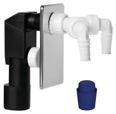 Produktbild von Unterputz-Waschmaschinensiphon, 2x Anschluss, DN40/50, polierter Edelstahl