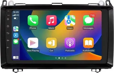 Zdjęcie produktu dla Radio samochodowe z Bluetooth i CarPlay do Mercedes-Benz B200 / Sprinter W906 / Viano / Vito W639 – kompatybilne z Apple i Android – system stereo z nawigacją – 2 GB pamięci RAM, 64 GB pamięci