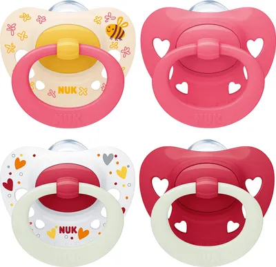 Produktbild von NUK Signature Schnuller Silikon Gr.3 – Rot, 4er Set, BPA-frei