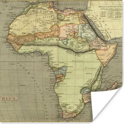 Produktbild von MuchoWow® Poster Afrika - Kontinent - Karte - Vintage 100x100 cm - Babyzimmer