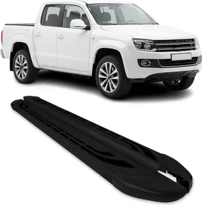 Image de Marchepieds Latéraux pédale pour VW Amarok Double Cab  2010-2022 Alu Noir 2Pcs