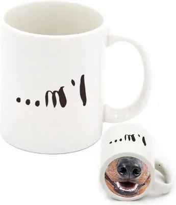 Produktbild von Keramik-Becher mit Hundsnase - Humorvolle Geschenke für Kollegen und Freunde - Keramikbecher