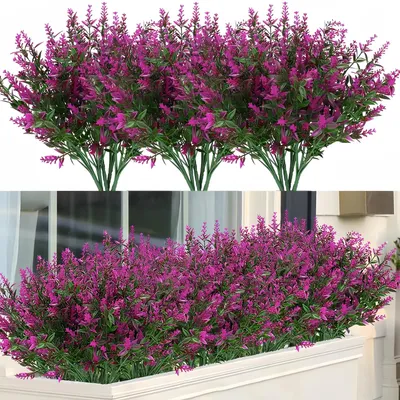 Productafbeelding van Kunstplanten voor balkon - 12 bosjes kunstbloemen voor buiten - Rood