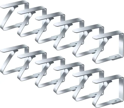 Produktbild von Tischdeckenklammern aus Edelstahl - für Tischplatten bis zu 3 cm Dicke, für den Außenbereich - 12 Stück.
