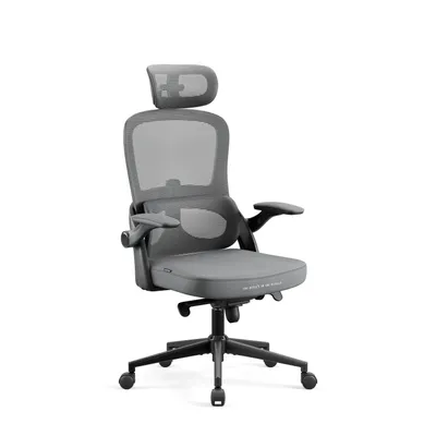 Produktbild von Diablo V-Light Bürostuhl Ergonomisch Schreibtischstuhl 3D Armlehnen Integrierte Lendenwirbelstütze Belastbar bis 110 kg Grau