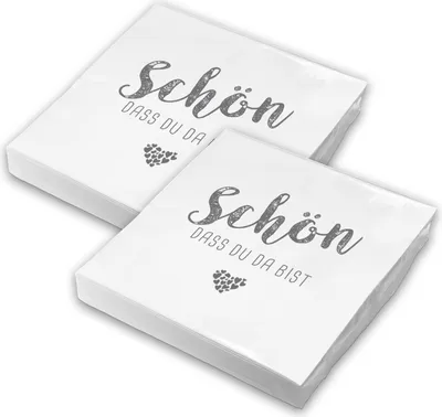 Produktbild von itenga 40x Serviette Schön dass du da bist weiß grau Set