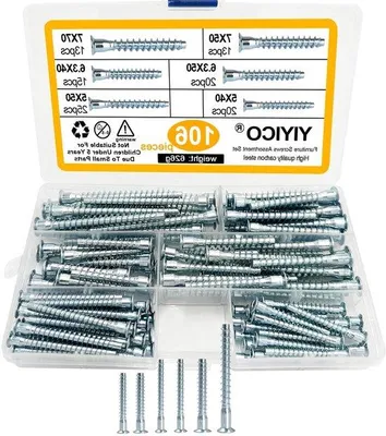 Produktbild von Meubelschrauben-Set, 110 Stück, verschiedene Größen, Verbindungsschrauben für Möbel