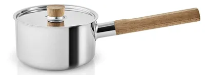 Immagine prodotto di Eva Solo Nordic kitchen Kasserolle, Stielkasserolle, Stieltopf, Saucentopf, Kochtopf, Kochgeschirr, Edelstahl, Eiche, 1.5 L, 281216