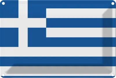 Produktbild von vianmo Blechschild 20x30 cm Griechenlands Greece Flagge Fahne Wappen