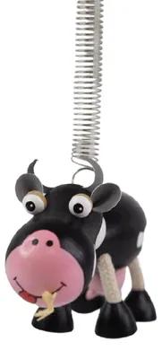 Produktbild von Schwarze Kuh - Figur auf einer Feder