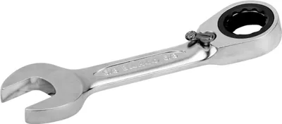 Produktbild von Bahco 5/8-Knarren-Ring-Maulschlüssel mit Chrom-Finish, kurz, 123 mm