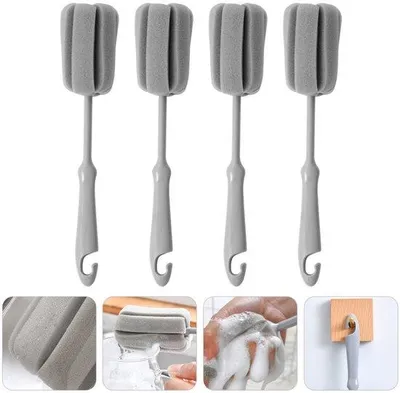Image de Lot de brosses de cuisine en éponge, avec longs manches pour le nettoyage des biberons