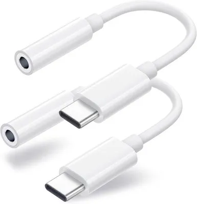 Obrázok produktu pre Adaptér USB-C pre iPhone a Samsung, sada 2 ks, USB-C na 3,5 mm slúchadlá, audio kábel USB-C na AUX