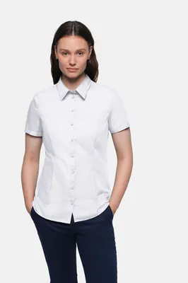 Produktbild von HAKRO Business Kurzarm-Bluse 112 weiß, M