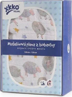 Immagine prodotto di xkko bio swaddle in tessuto swaddle 120x120 cm Dreamy Sheeps