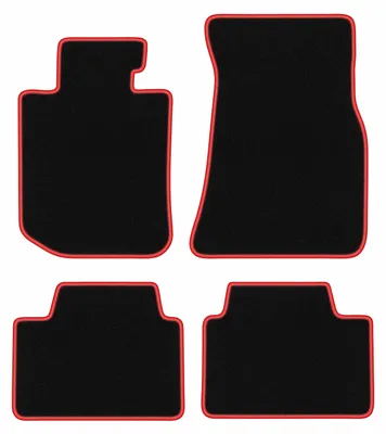 Produktbild von Fußmatten Automatten Velours Schwarz/Rot für BMW 3 G20 2018- Set 4-tlg