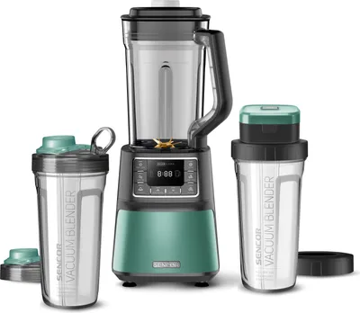 Obrázok produktu pre SENCOR SBU 7871GR Automatický vákuový supermixér, 8 titánových nožov, 7 programov, 1,5 l tritanová (PCTG) mixovacia nádoba, 2x 0,7 l nádoba, 28 000 ot/min, výkon 1 500 W