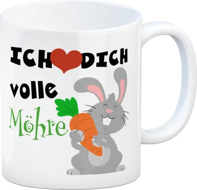 Produktbild von Ich liebe dich volle Möhre Kaffeebecher