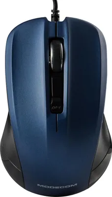 Produktbild von MODECOM MC-M9.1 Computermaus, Schwarz-Blau, USB, optischer Sensor, 1,5 m Kabel, passend für Laptop und PC