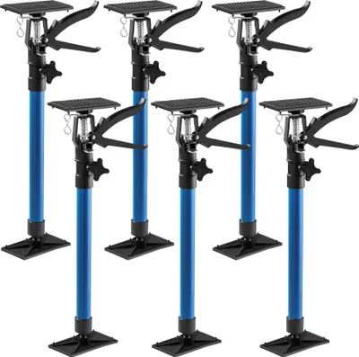 A set of six adjustable door tension rods for supporting drywall or other materials.