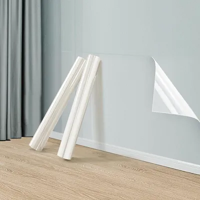 Produktbild von Elektrostatische wandschutzfolie, 45CM * 1000CM Elektrostatische Folie Wand Transparent, Spritzschutz Hund Wandschutz, Statische Folie Wand, Wandschutz für Küche, Möbel, Büro