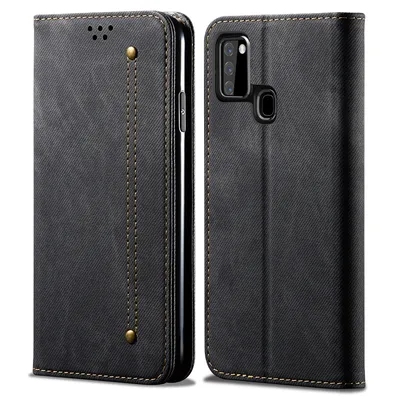 Obrázek produktu pro Galaxy A21S Pouzdro, Kožené Peněženkové Pouzdro s Magnetickým Uzavíráním a Pouzdro s Funkcí Stojánku pro Samsung Galaxy A21S Samsung Galaxy A21S černé