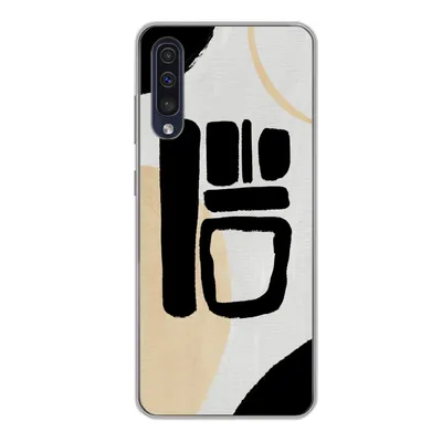 Produktbild von MuchoWow® Handyhülle Schutzhülle Hülle für Samsung Galaxy A50 Schwarz - Kreis - Abstrakt Silikon Softcase Handy Hülle - Mobiltelefonhülle