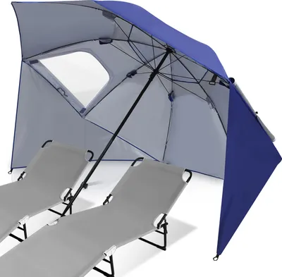 Obrázek produktu pro Yakimz velký konzolový slunečník 210 x 200 cm na balkon terasu zahradu, ochrana proti slunečnímu záření UV ochrana až UPF 50+ a nepromokavý potah, modrý