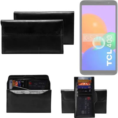 Produktbild von K-S-Trade Handy Hülle kompatibel mit TCL 403 Schutz Hülle Tasche Schutz Case Handytasche Kunstleder schwarz, 1x