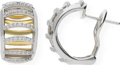 Produktbild von JuwelmaLux Creolen Silber 925 mit Zirkonia Gold plattiert JL29-06-0019