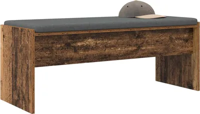 Produktbild von "SALE 2026"Sitzbänke - Grau Flurbank mit Kissen Altholz 103x38x40cm Stabli Möbel5146789