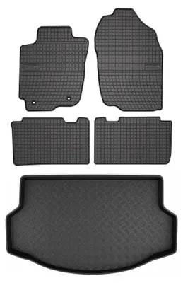 Zdjęcie produktu dla Dywaniki gumowe + mata bagażnika do Toyota RAV4 IV 2016-2019 (5-drzwiowy) – czarne, dopasowane – Wielganizator SolidPRO