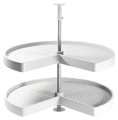 Zdjęcie produktu dla Emuca Komplet półek obrotowych 3/4 Shelvo, do modułu 800 mm, Plastik i Aluminium, Biały