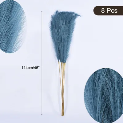 Produktbild von Omgoods – 8 Stück künstliches Pampasgras zur Dekoration – Blau, geeignet für den Einsatz zu Hause und bei Hochzeiten