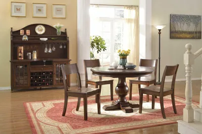 Produktbild von Esszimmer Komplett Garnitur Tisch Anrichte 4x Stuhl Set 7tlg. Esstisch Holz neu