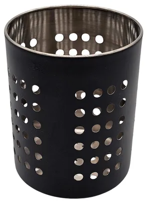 Besteckabtropfkorb rund, Edelstahl schwarz, 10,5 x 13,5 cm