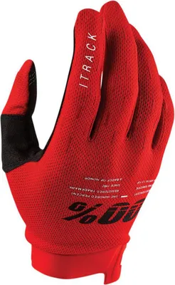 Productafbeelding van 100% iTrack fietshandschoenen. Kleur: Rood, maat: S