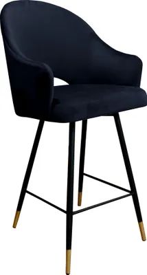 Zdjęcie produktu dla Hoker krzesło barowe Velvet czarna podstawa/złota MG19