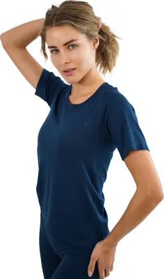 Produktbild von STARK SOUL® Damen Sportshirt Kurzarm -RACER- Sport T-Shirts, Seamless – Marineblau - Gr.: XS/S