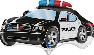 Produktbild von Polizeiauto Folienballon Schwarz Auto Geburtstagsparty 34x19cm