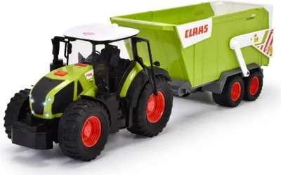 Produktbild von Dickie Toys - Traktor CLAAS z przyczepą (64 cm) - duży zabawkowy traktor z mechanizmem wolnego koła dla dzieci w wieku od 3 lat, pojazd rolniczy ze światłem i dźwiękiem oraz wieloma funkcjami
