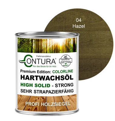 Produktbild von Contura 750ml. FARBIGES Hartwachsöl Colorline Premium Hartwachs - 04 Hazel