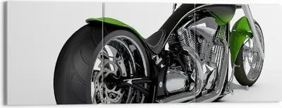 Produktbild von Bild auf Leinwand - Leinwandbild - Motorrad Chrom Schlauch Reise - 150x50cm - Wand Bild - Wanddeko - Leinwanddruck - Bilder - Kunstdruck - Wanddekoration - Leinwand bilder - Wandkunst - CA150x50-1548