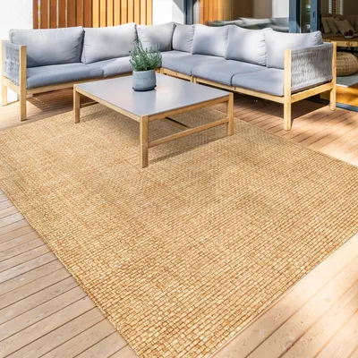 Image de Tapis d'extérieur Ella 2 couleurs durable & résistant aux intempéries Beige 80 x 150 cm